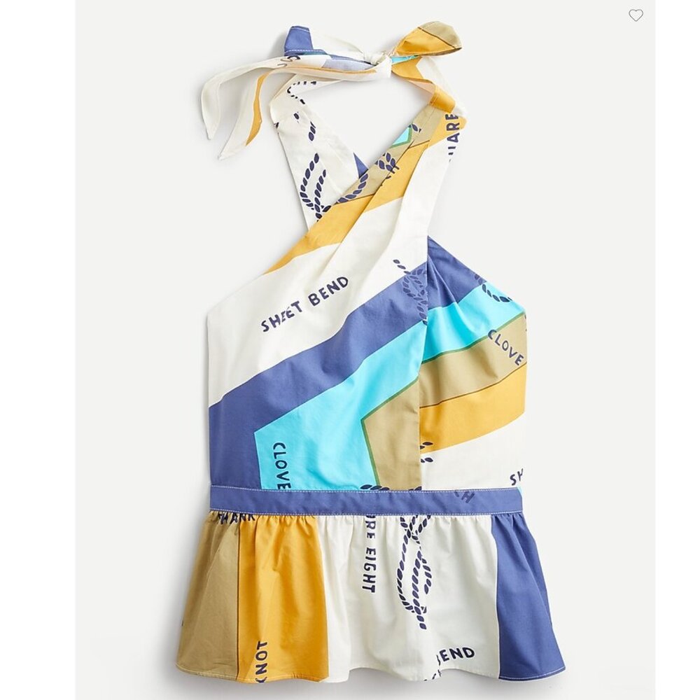NWT J. Crew Halter top in Ratti Sail Away Print